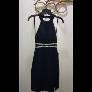 Sequin Hearts Navy w/Rhinestones Cocktail Dress